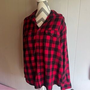 Faded Glory Red and Black Flannel Shirt